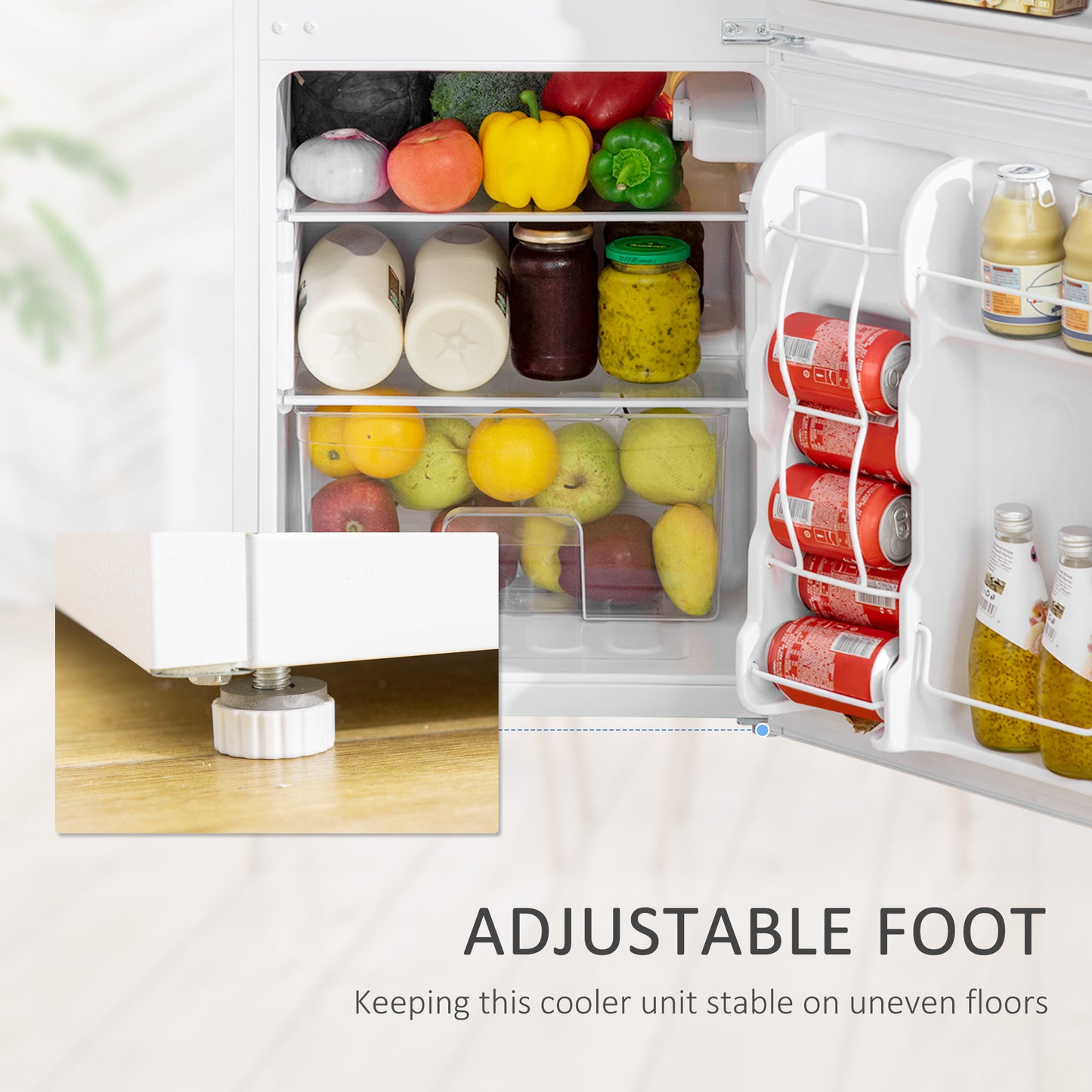 88L Small Fridge Freezer with 5-Setting Thermostat, Inner Light