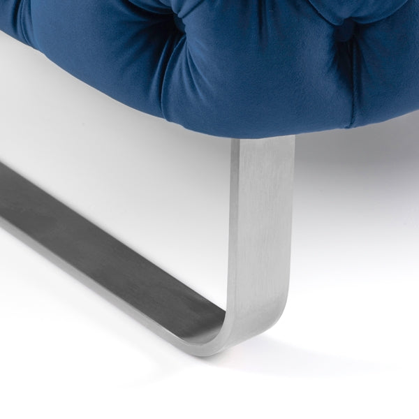 Grosvenor Armchair - Navy Blue - Brushed Silver