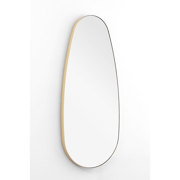 Adria Pebble Shape Dress Mirror - Brushed Brass
