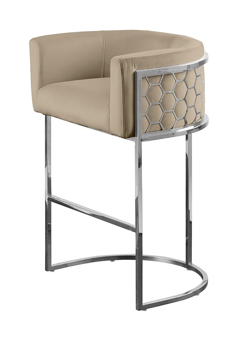 Alveare Counter Stool Silver - Taupe