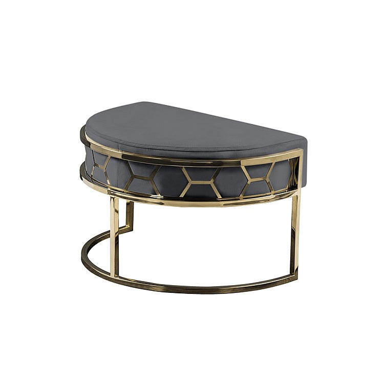 Alveare Footstool Brass -Smoke Grey
