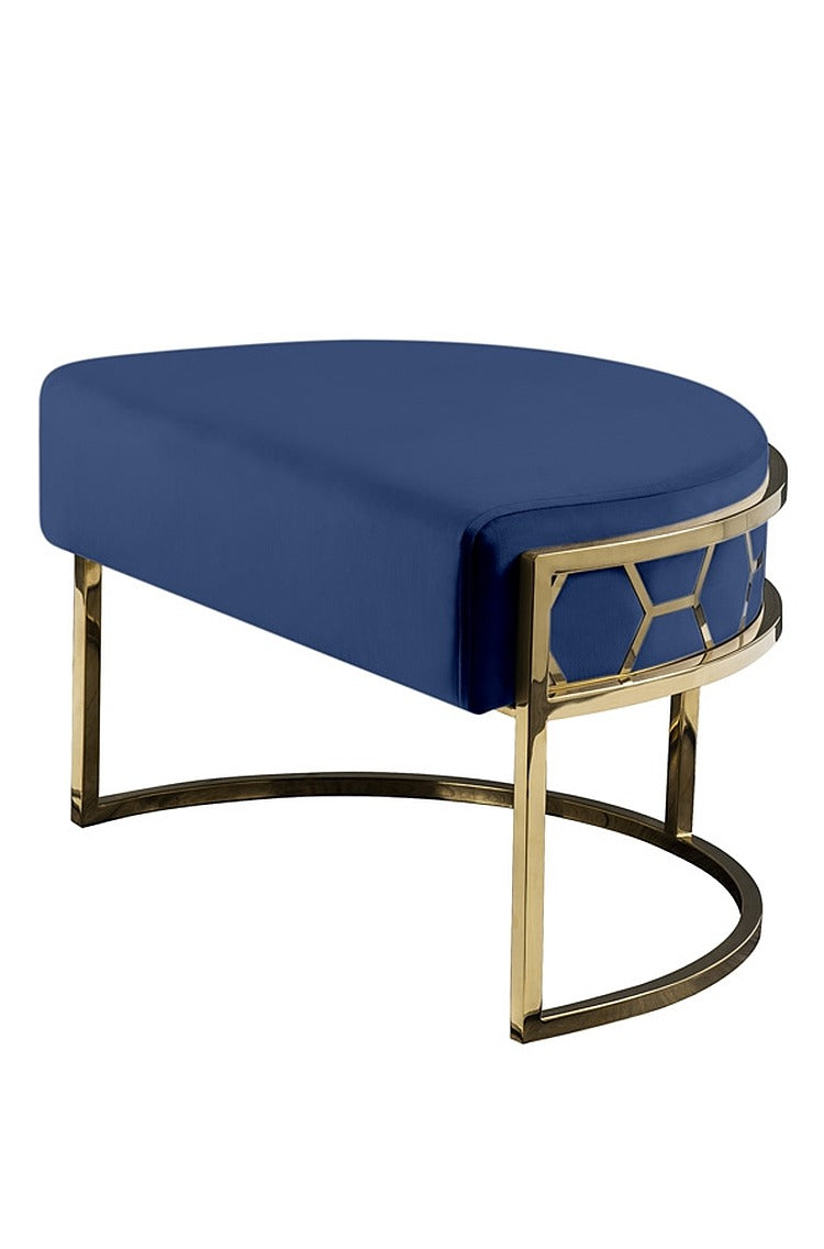 Alveare Footstool Brass - Royal Blue