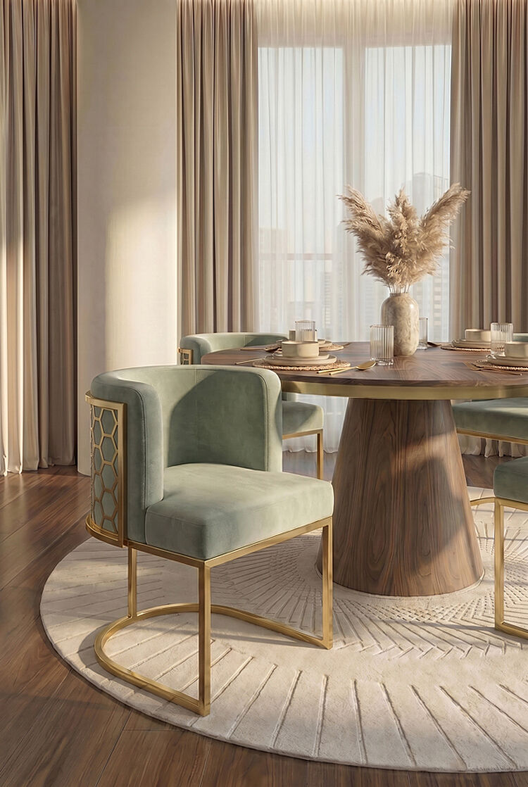 Alveare Dining Chair Brass - Jade
