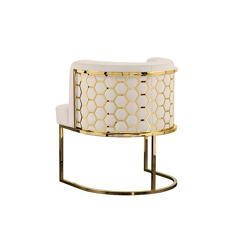 Alveare Dining Chair Brass - Chalk