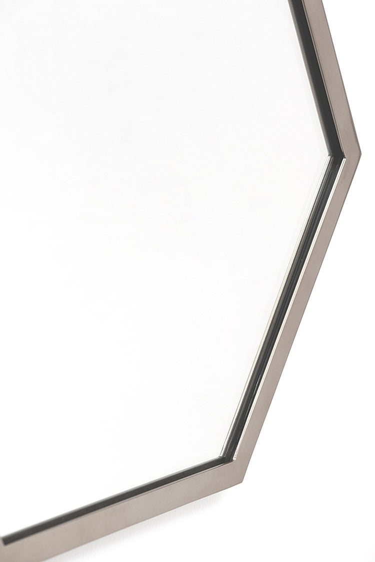 Alveare Brushed Chrome Wall Mirror