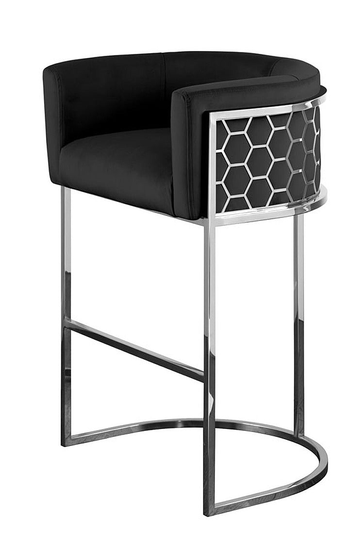 Alveare Counter Stool Silver - Black
