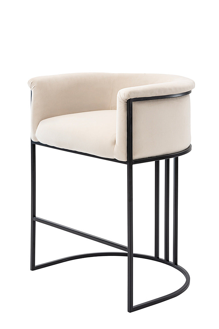 Aria Counter Stool – Chalk – Black Frame