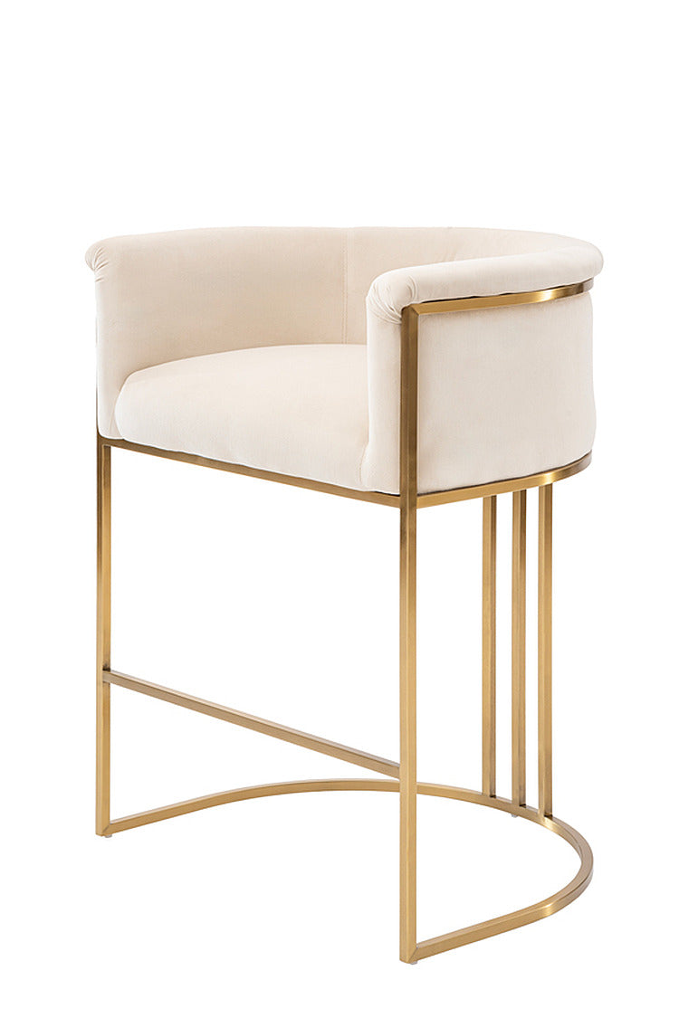 Aria Counter Stool – Chalk – Brass