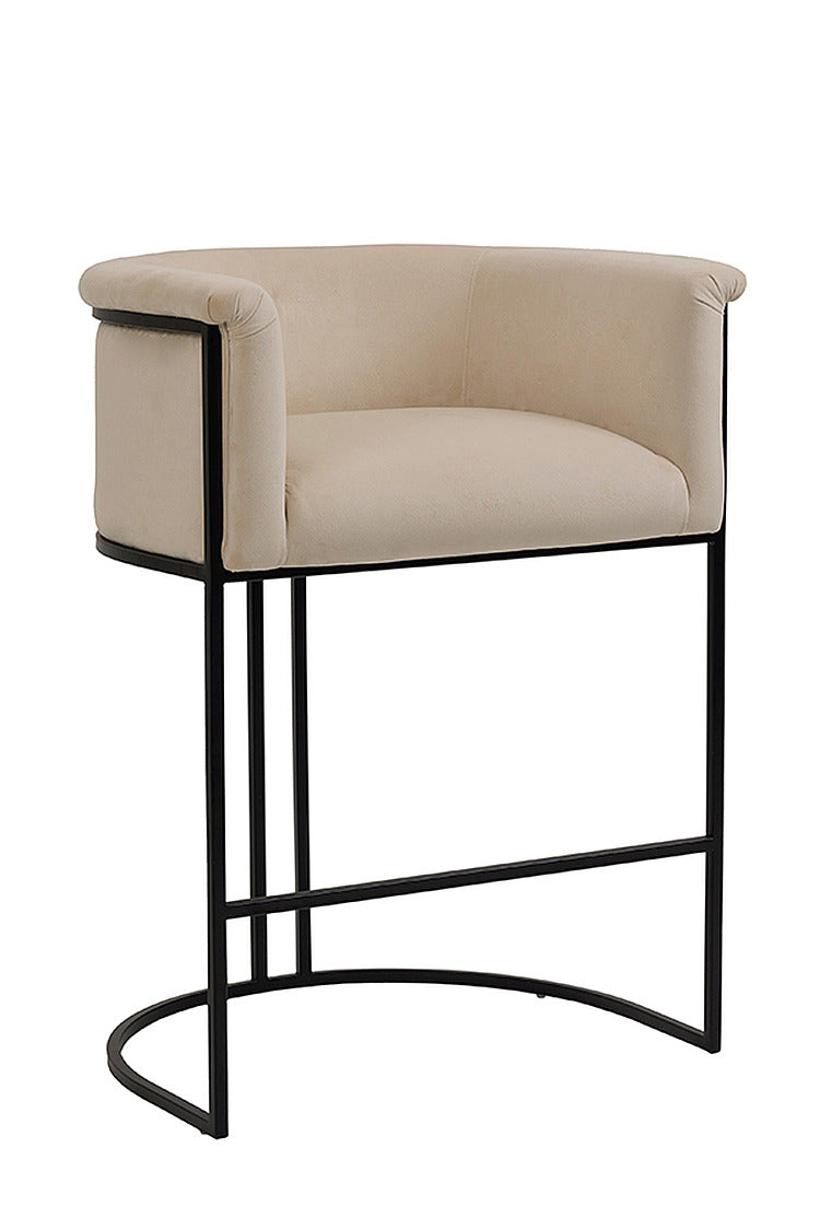 Aria Counter Stool – Taupe – Black Frame