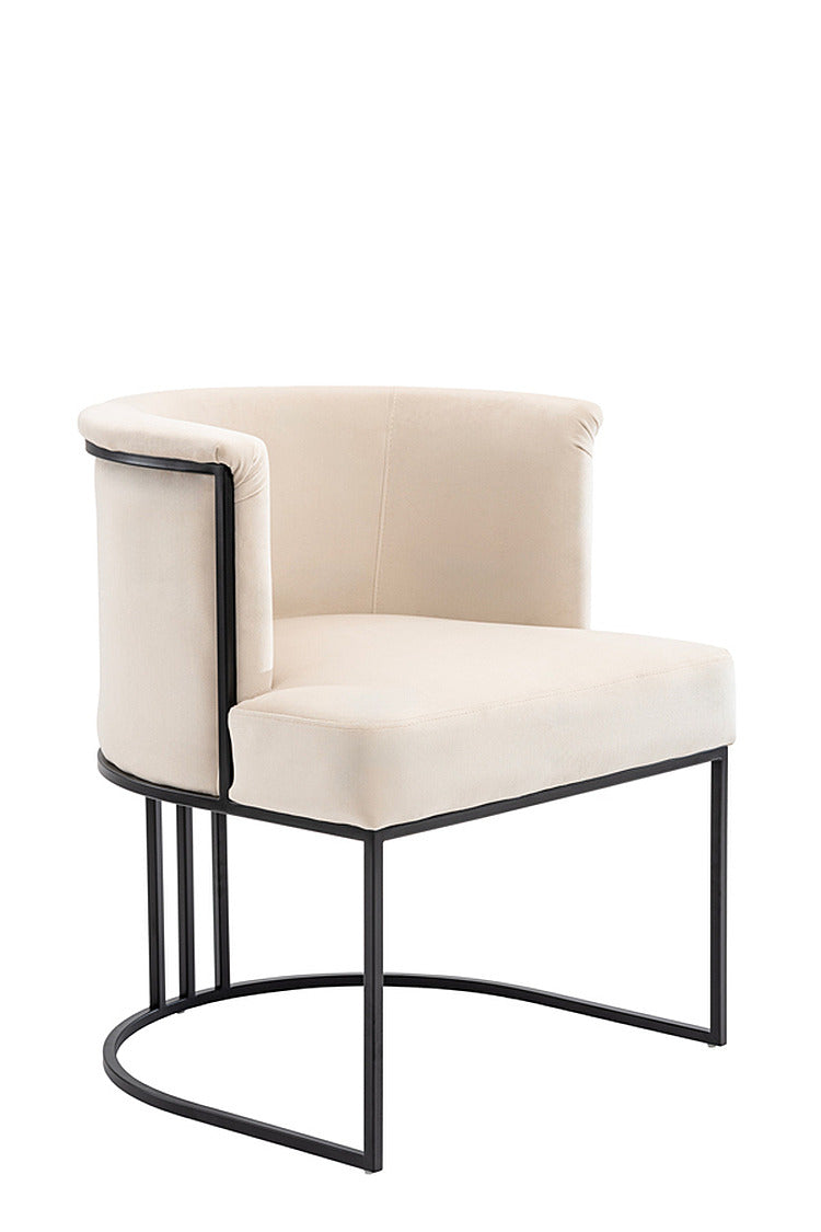 Aria Dining Chair – Chalk – Black Frame