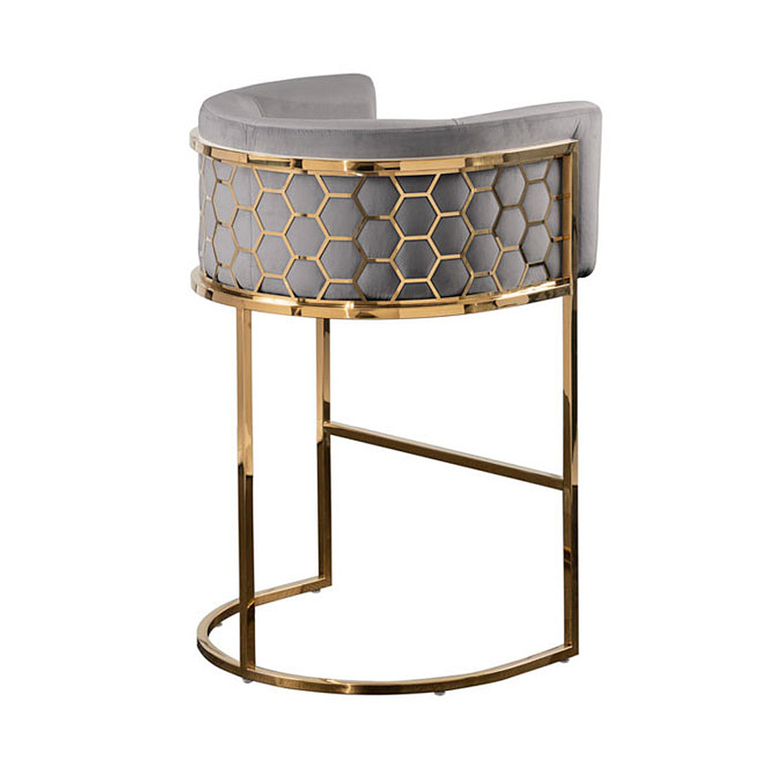 Alveare Counter Stool Brass - Dove Grey