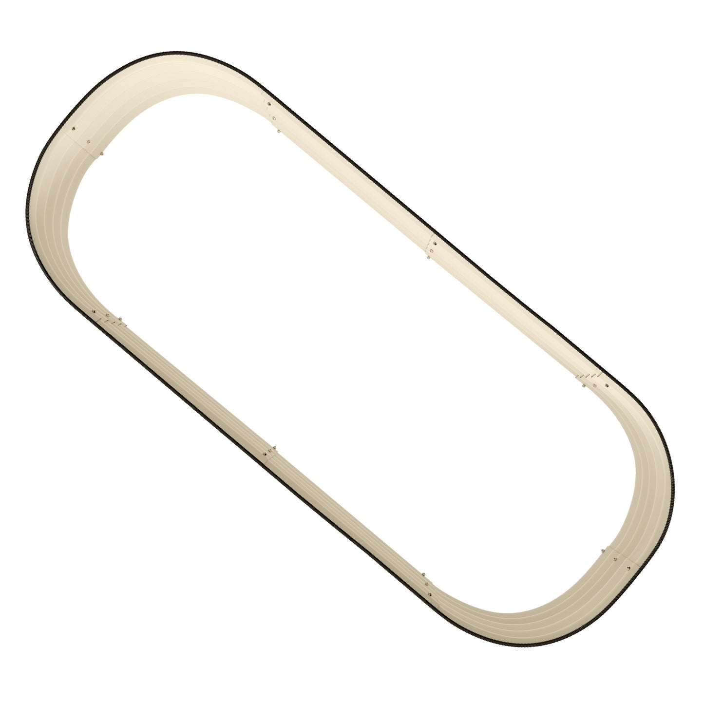 Galvanised Raised Garden Bed with Safety Edging, Cream White