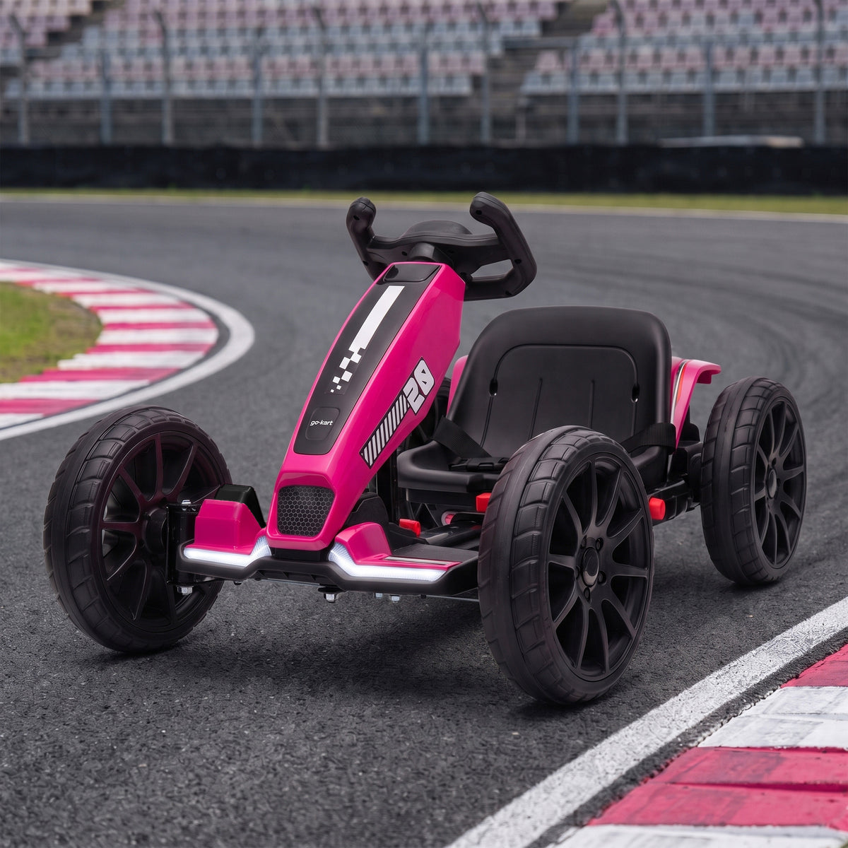 12V Kids' Electric Go-Kart with Dual Motors and Adjustable Seat - Pink & Black