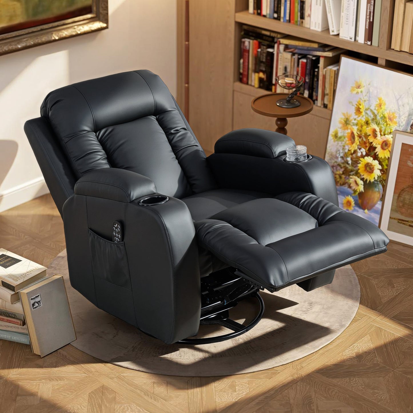 Massage Recliner Chair with 8 Vibration & Heat, Black