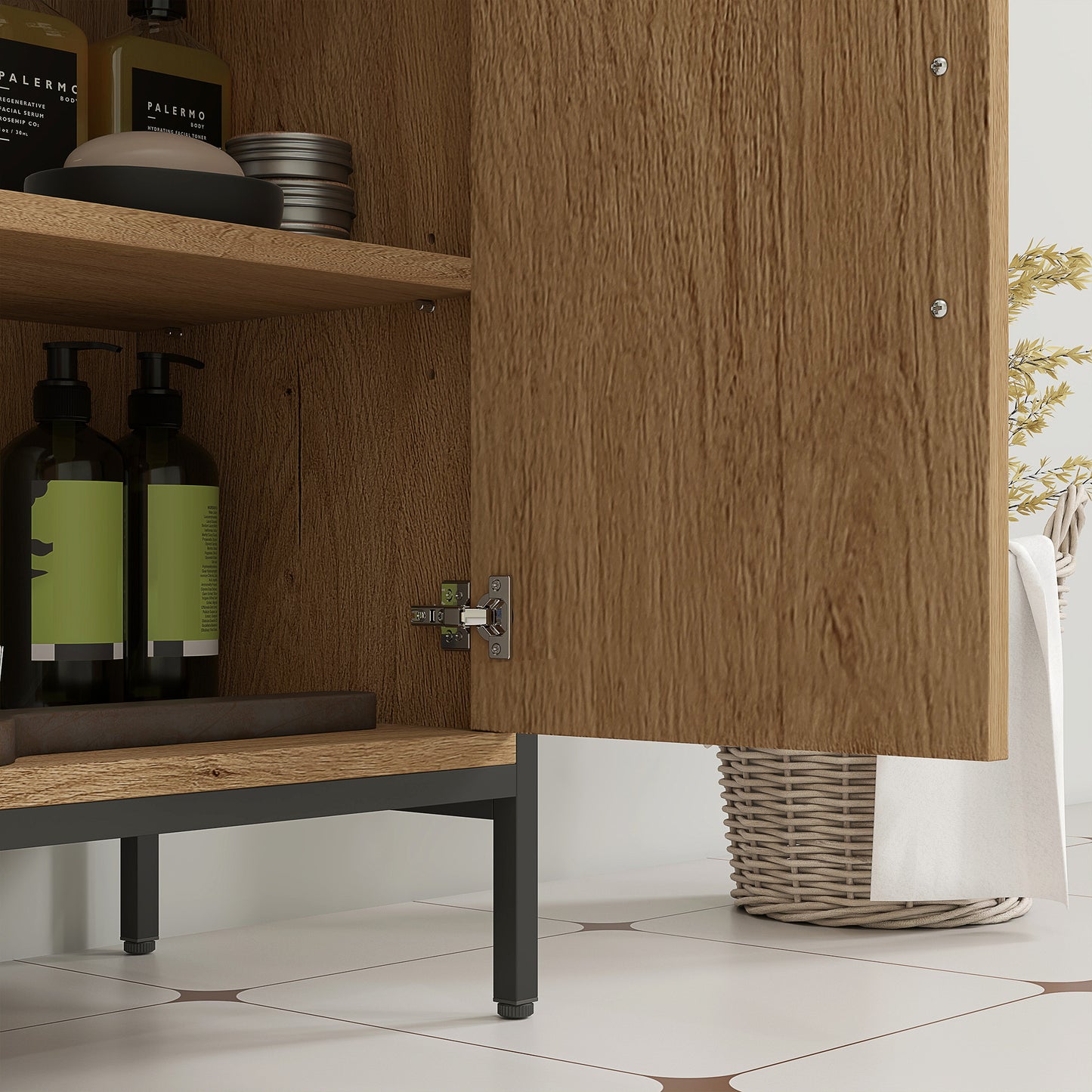 Under Sink Cabinet with Doors for Basin without or with Pedestal Oak