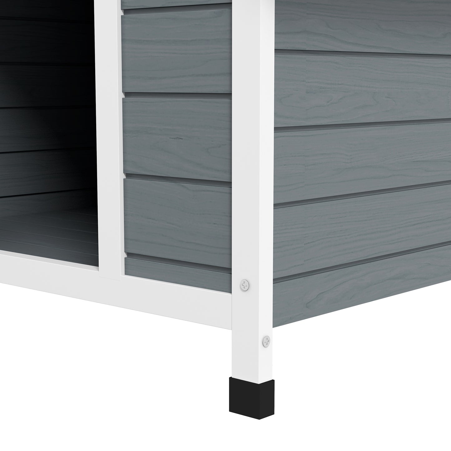 Dog Kennel Outdoor Dog House w/ Removable Floor, for Large Dogs, Grey