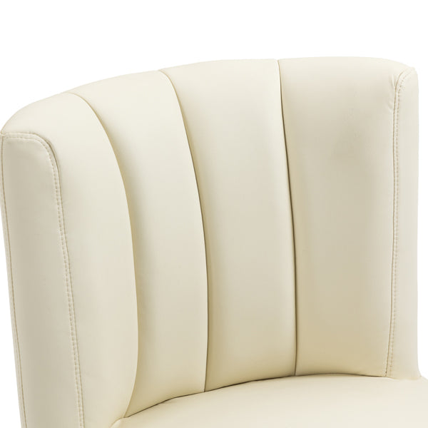 Set of 2 Hatfield Dining Chairs - Cream Faux leather