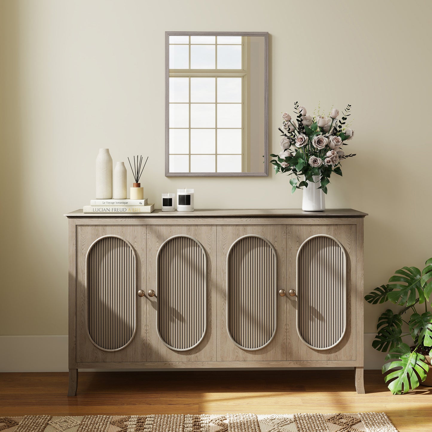 50 x 70 cm Wall Bathroom Mirror, Vanity Mirror, Grey