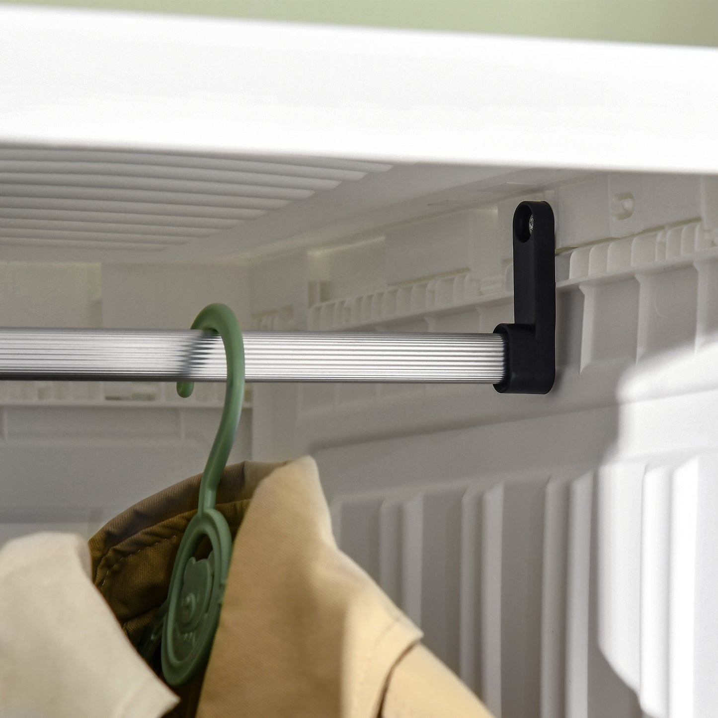 Portable Wardrobe, Clothes Organiser with Hanging Rods, White