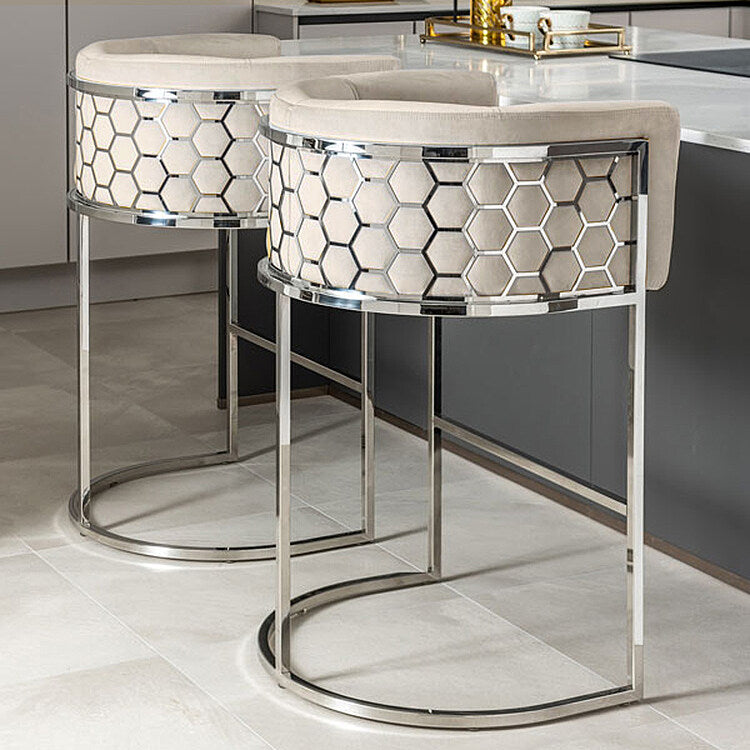 Alveare Counter Stool Silver - Chalk