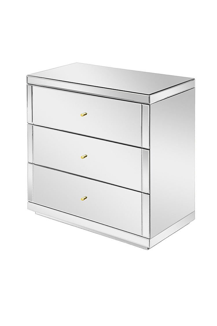 Flavia Mirrored Three Drawer Chest