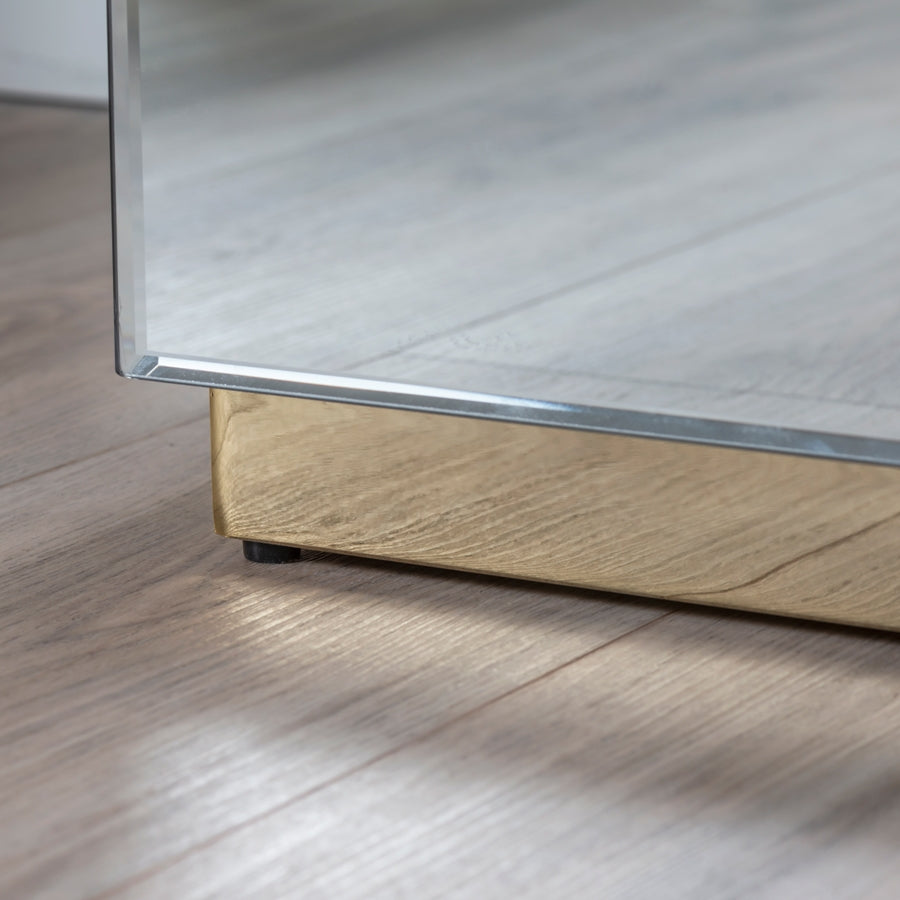 Harper Mirrored Side Table – Champagne Gold Details