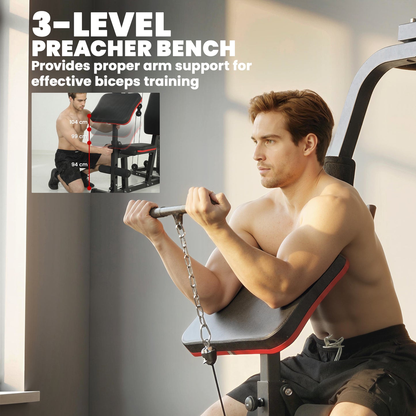 Home Gym Smith Machine with 65kg Weight Stack