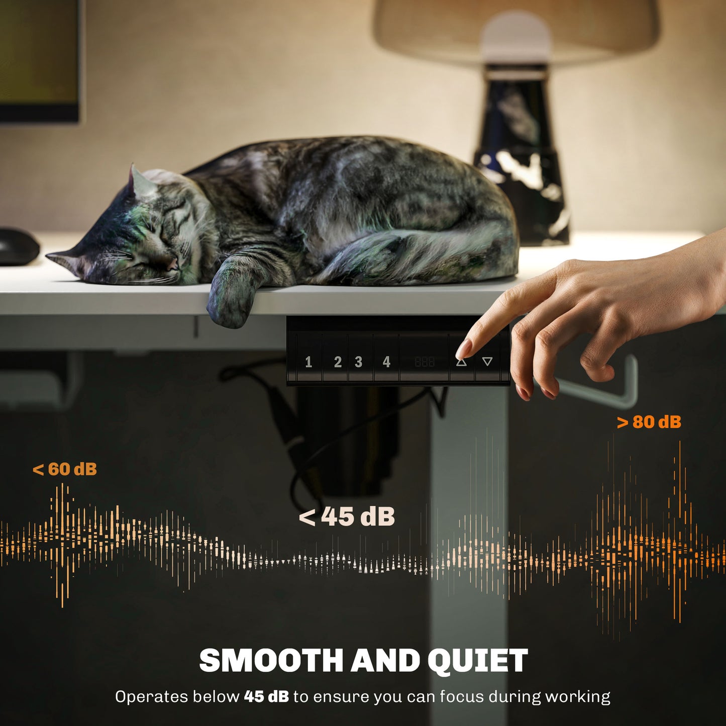 Adjustable Desk, Electric Standing Desk for Home Office, White