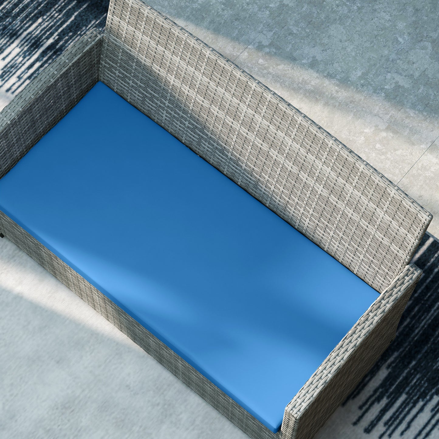 3PCs Rattan Garden Seat Cushions Pads for Patio Furniture Sky Blue