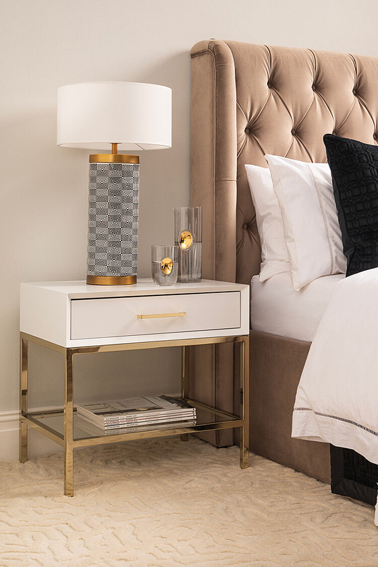Duo White Bedside Table