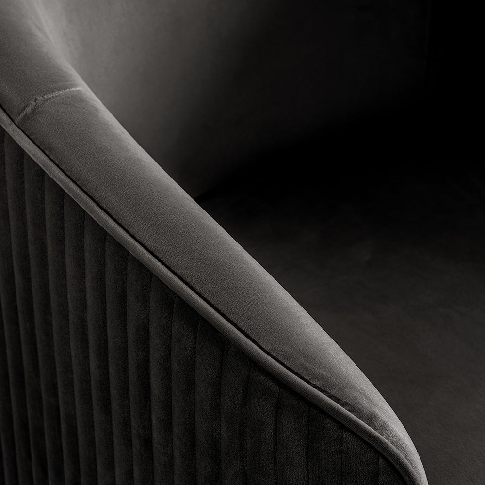 Ella Dining Chair - Black - Brass Base