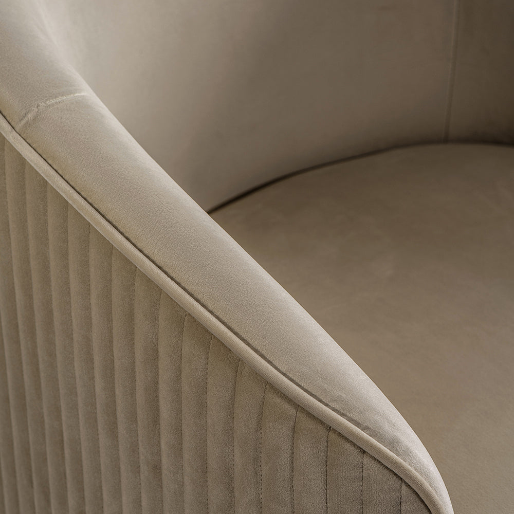 Ella Dining Chair - Taupe - Black Base