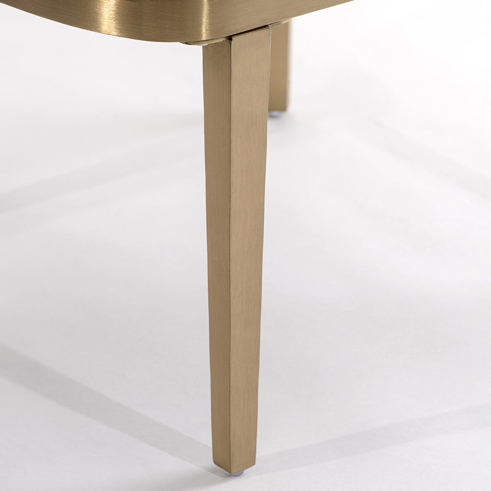 Ella Dining Chair - Taupe - Brass Base