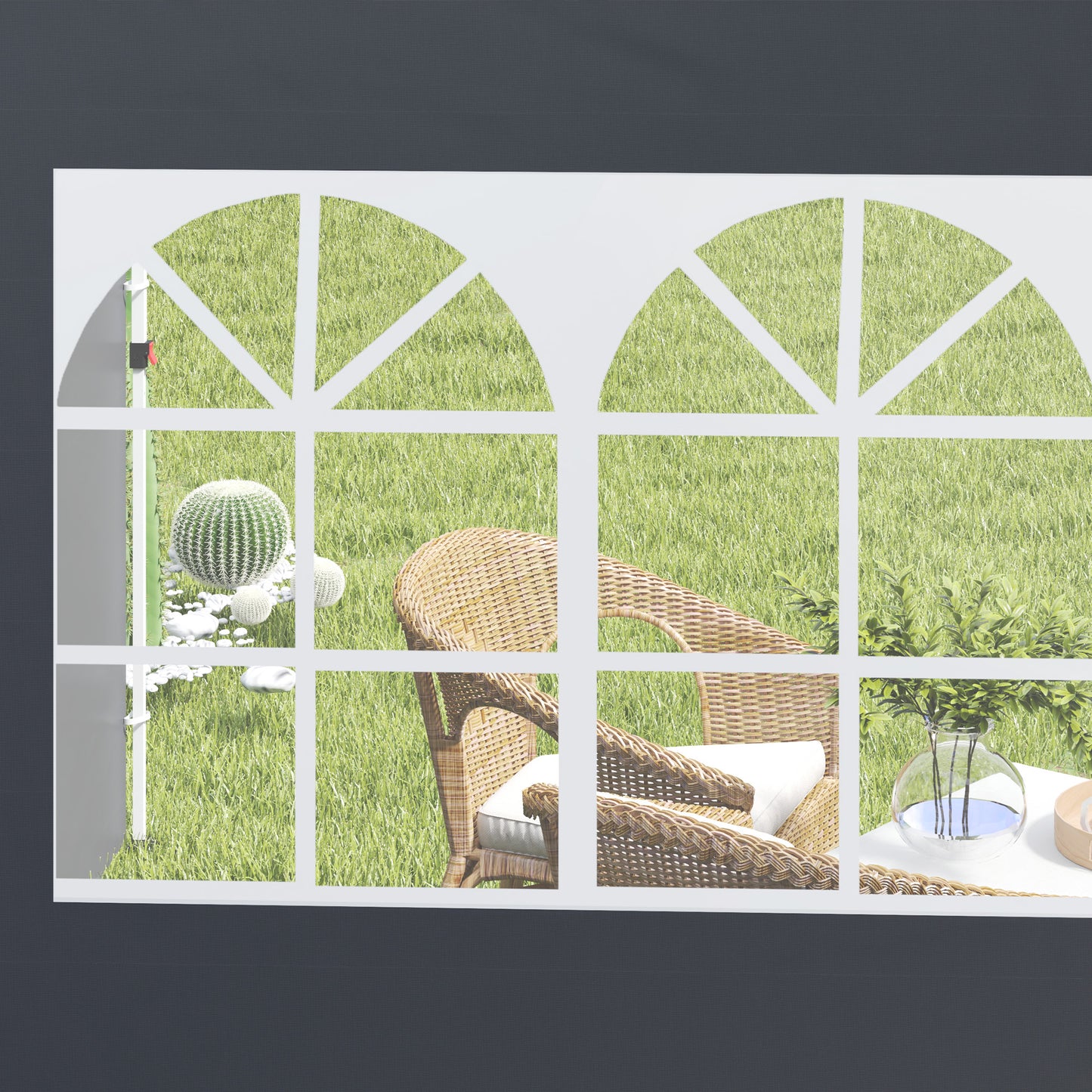 Gazebo Replacement Exchangeable Wall Panels w/ Window, Dark Grey