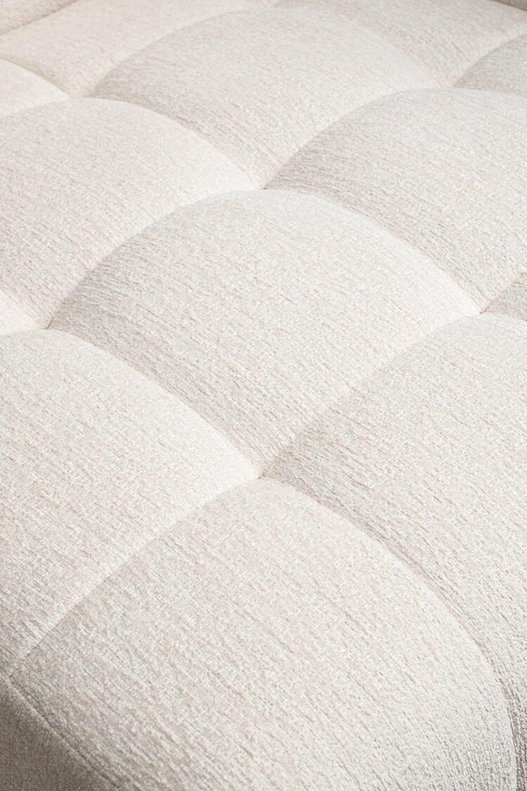 Essen 2 x Curved Corner Sofa Ivory Chenille