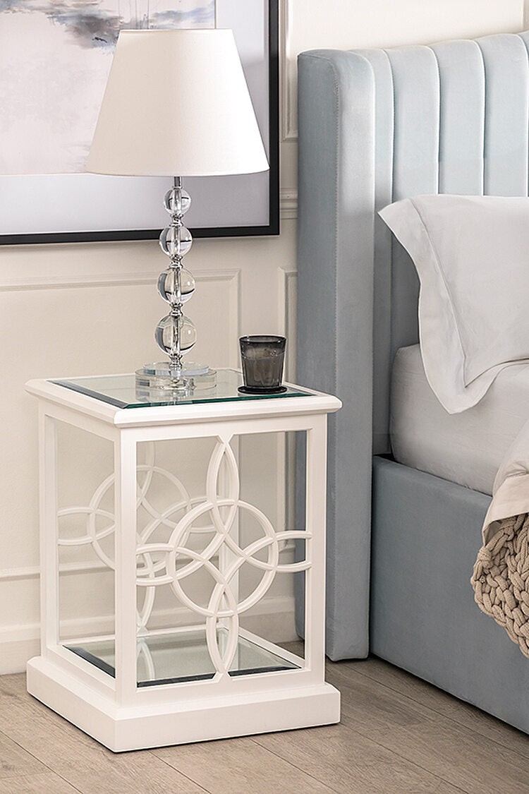 Etienne White Side Table