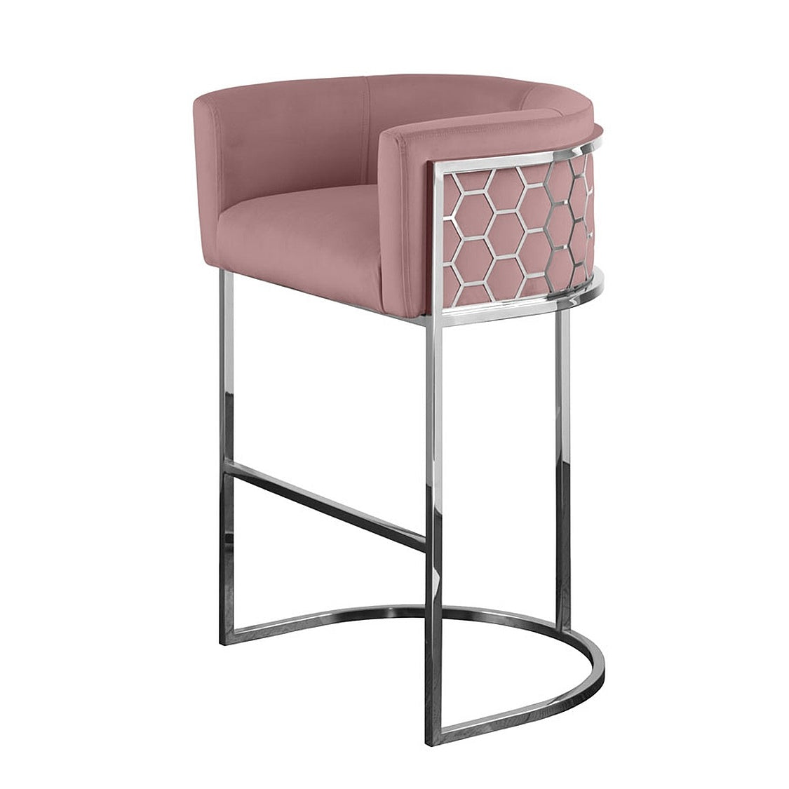 Alveare Counter Stool Silver - Blush Pink