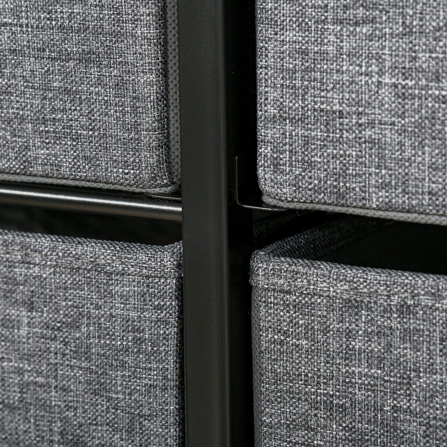 3-Tier Fabric Bedroom Dresser with 7 Foldable Drawers, Grey