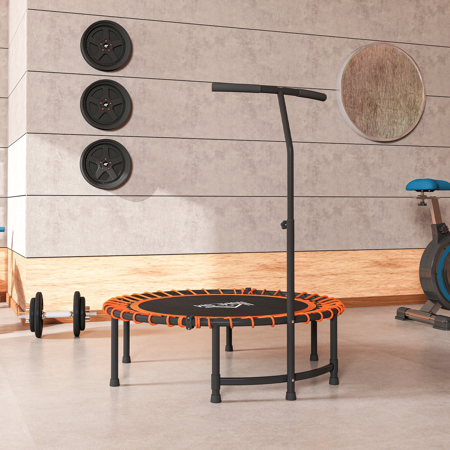 Trampoline Outdoor Bouncer Jumper Adjustable Handle, Orange