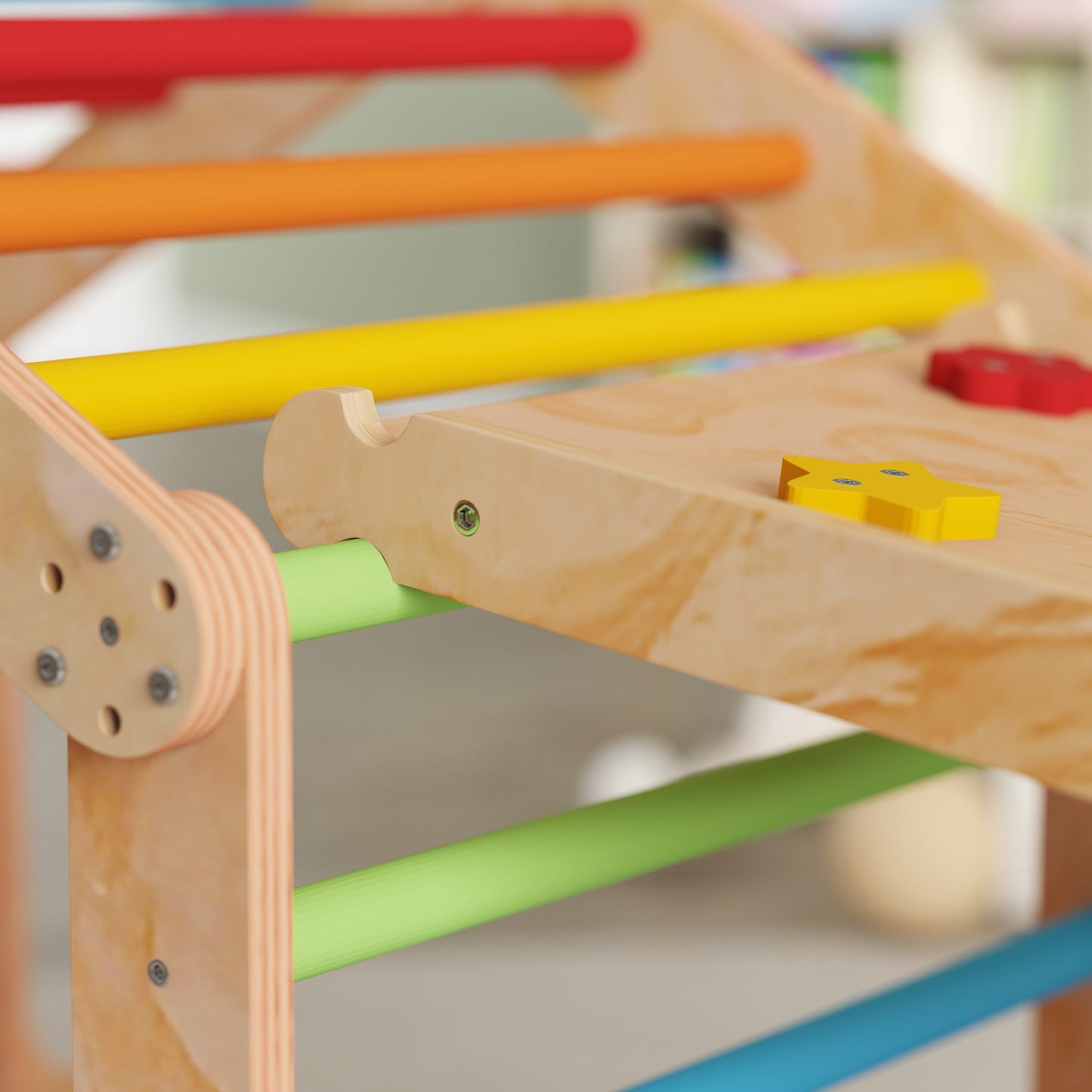 9 in 1 Climbing Frame with Ramp, Slide, Arch, Ladder, Blackboard