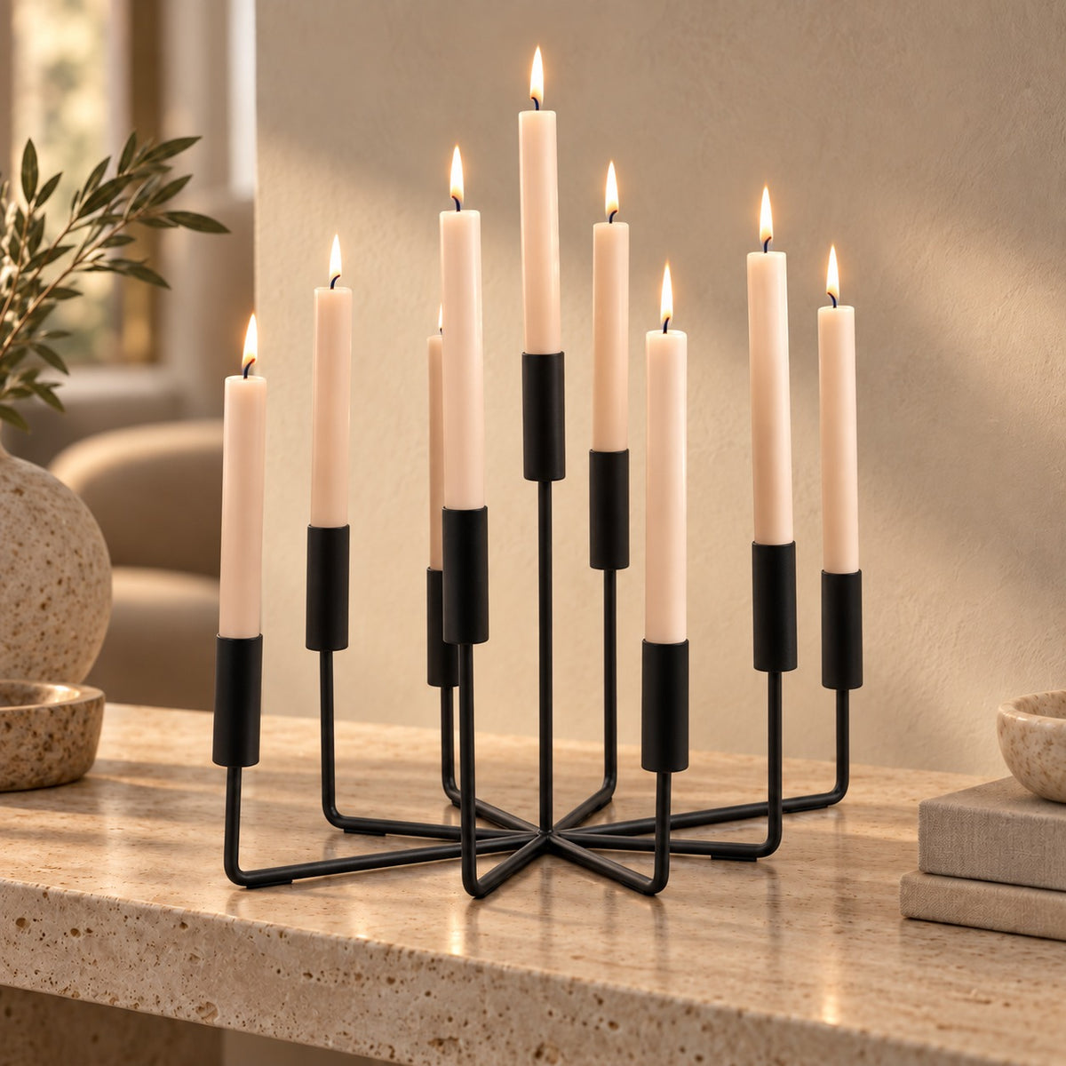 Fiori Candelabra Black
