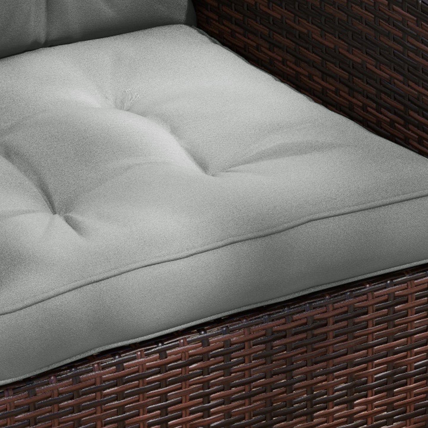 4pcs Outdoor Seat Cushions Back Cushions, 60 x 60 x 10cm Water Repellent Seat Pads for Garden Patio Kitchen Office Chairs, Light Grey