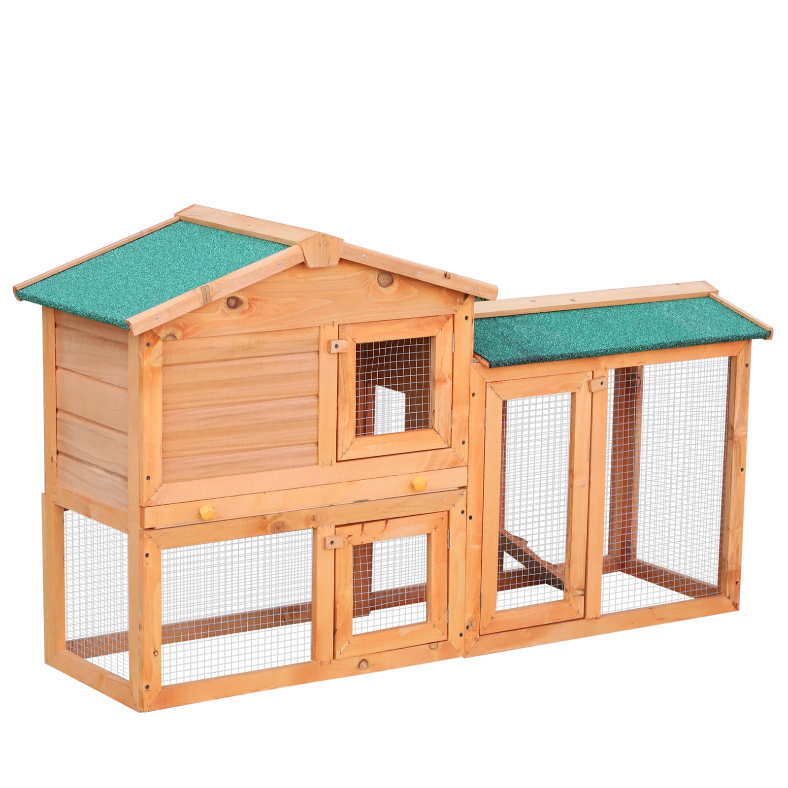 Wooden Rabbit Hutch and Run Guinea Pig Hutch Outdoor Bunny Cage