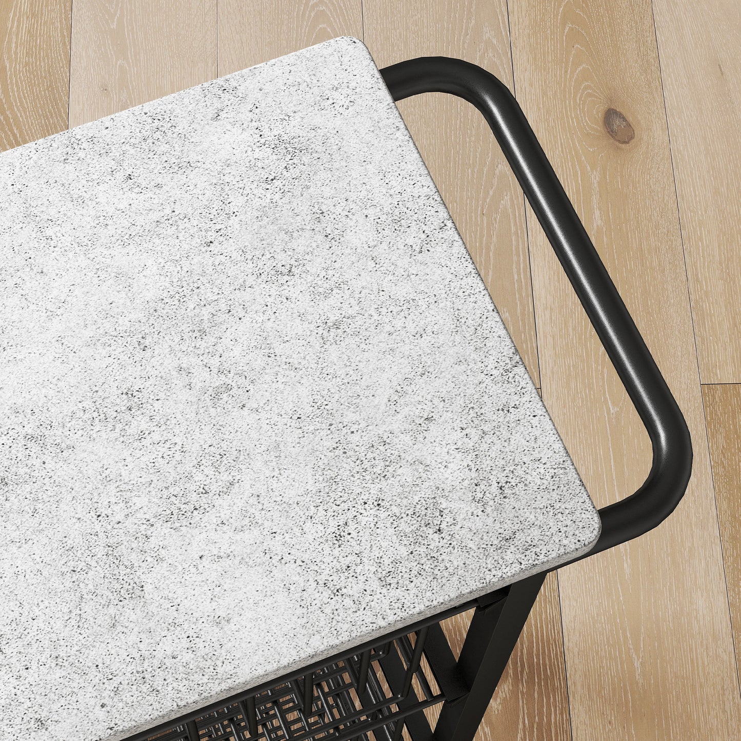 3 Tier Kitchen Trolley on Wheels Serving Cart with Handles Silver