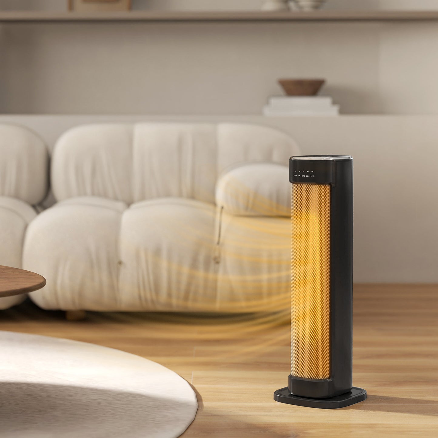 Ceramic Electric Heater, 2000W Space Heater with Timer, Black