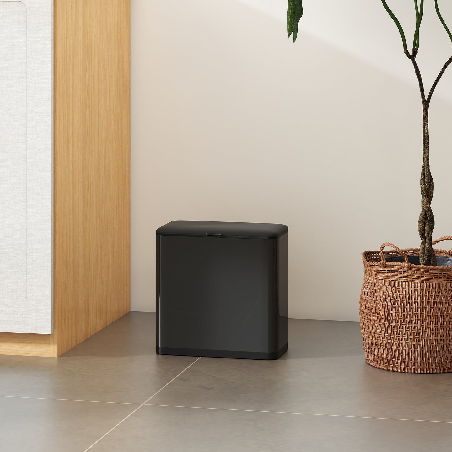 8L Hanging Kitchen Bin, Rubbish bin w/ Stay-Open Lid for Under Sink