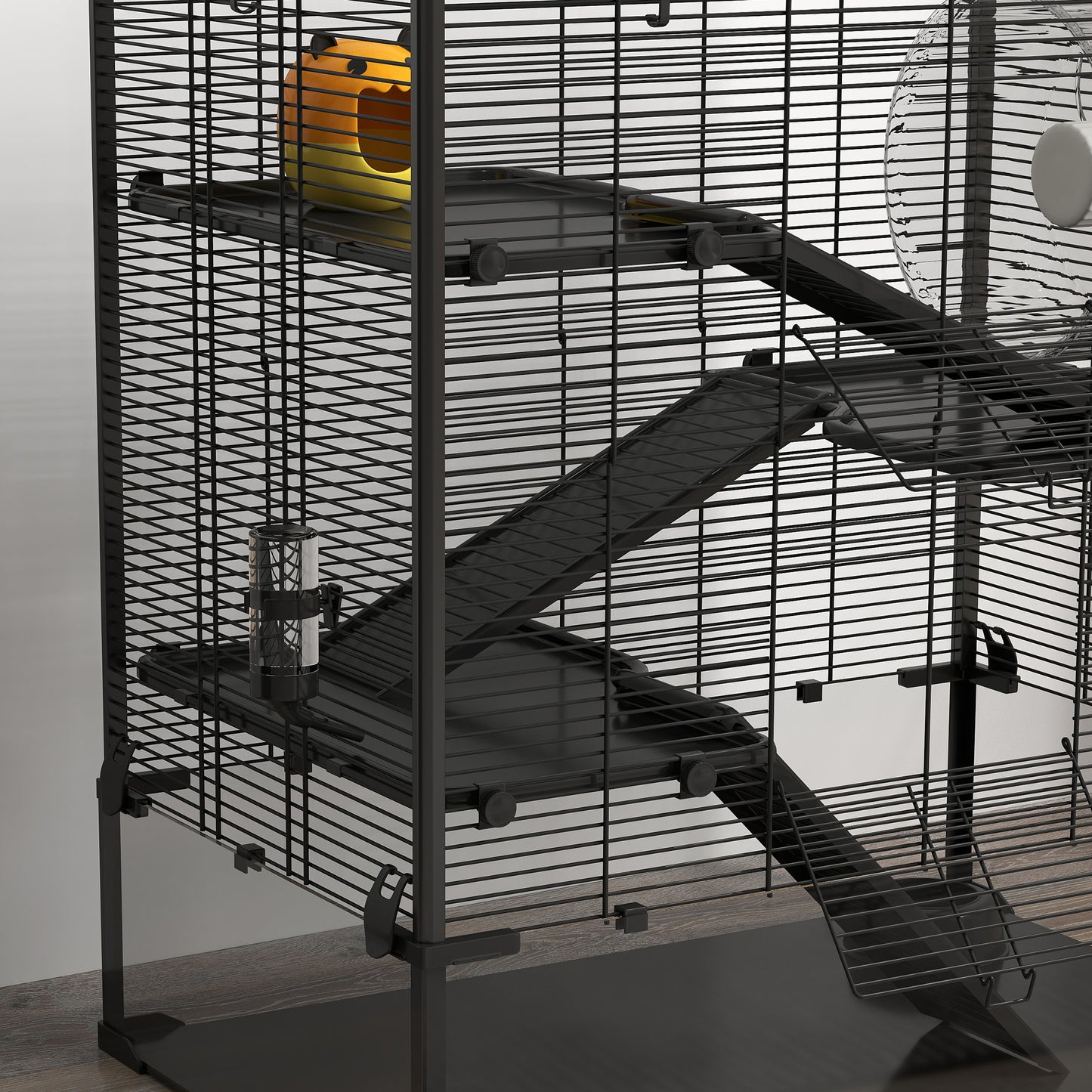 4-Tier Hamster Cage w/ Deep Tempered Glass Bottom, 78.5 x 48.5 x 80cm