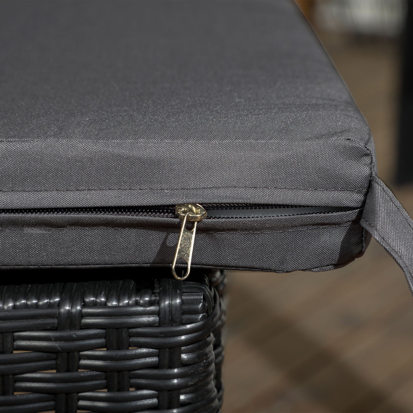 Set of Four Armless Rattan Garden Chairs - Black