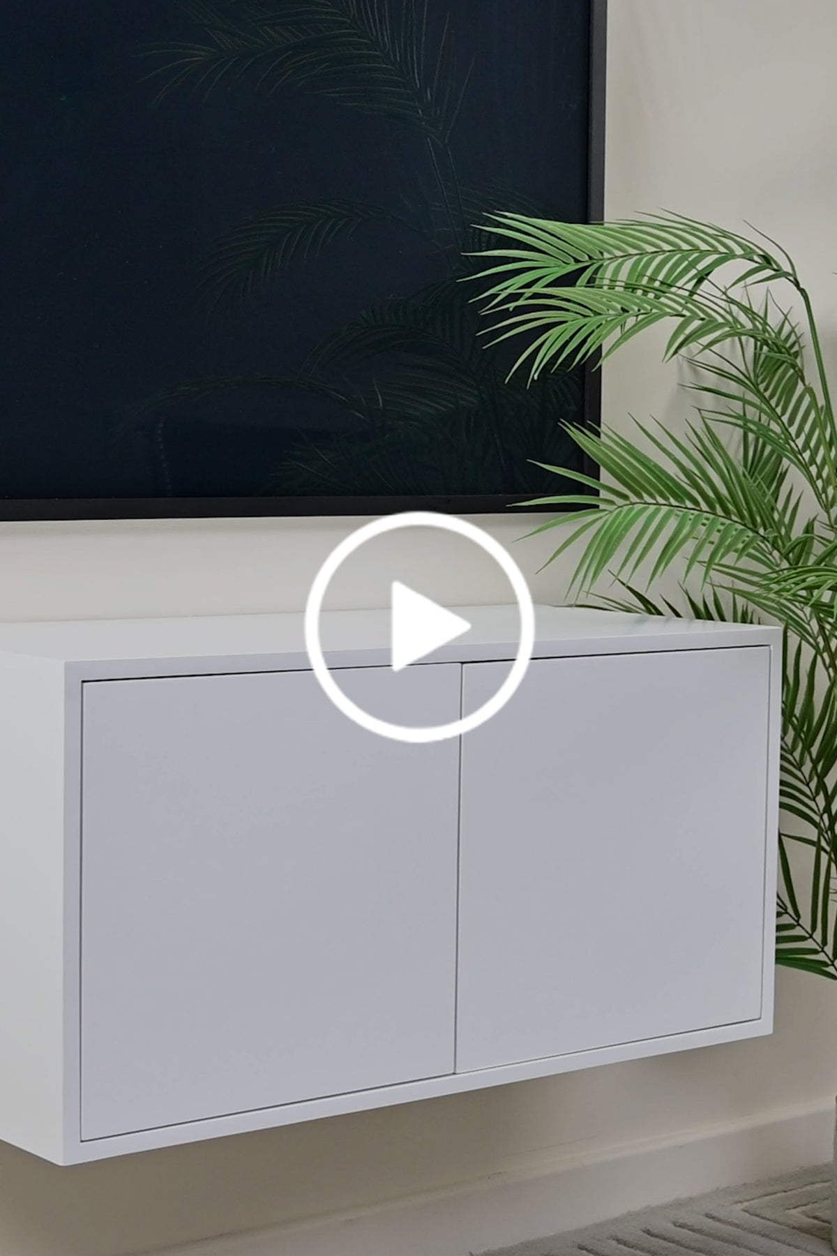 Set of 2 Inga White Floating Sideboards