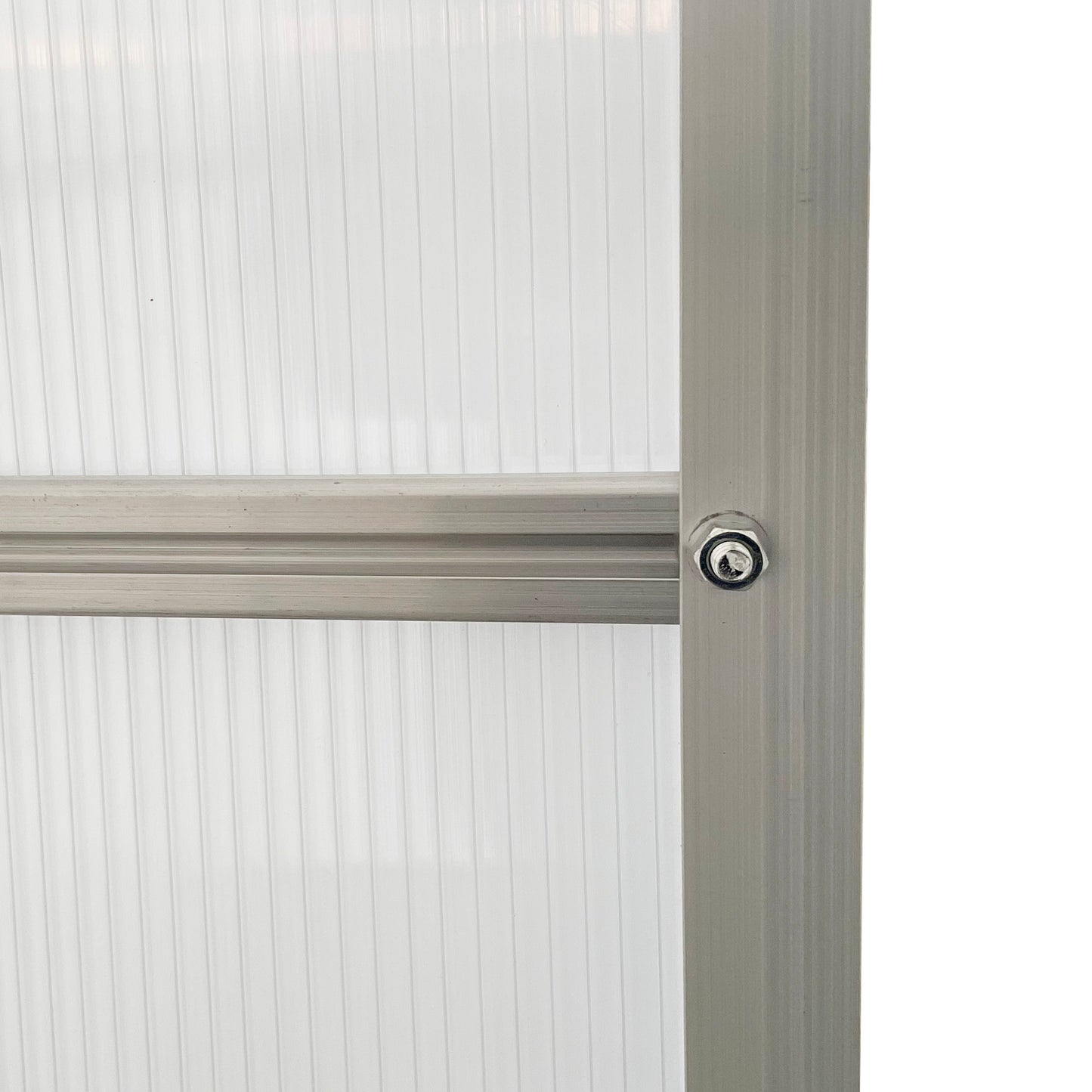 Polycarbonate Walk-in Garden Greenhouse w/ Sliding Door Silver Tone